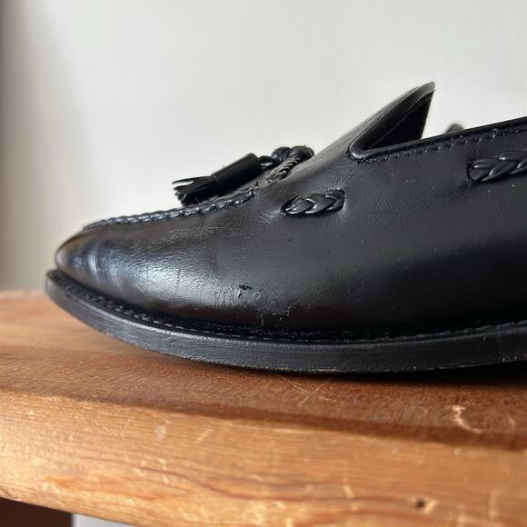 Men’s Allen Edmonds Black Leather Tassel Loafers Bench Welt The Adams 11.5 D main image 5